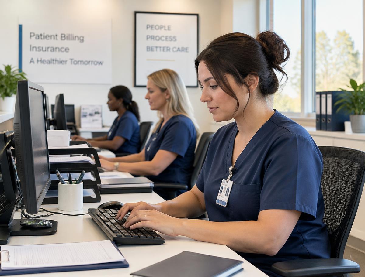 Billing specialists working on claims